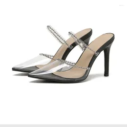 Dress Shoes Summer Women Pumps Transparent Sandals Pointed Clear Crystal Cup High Heel Stilettos Sexy