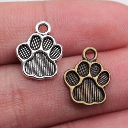 Bracelets 200pcs 15x12mm Metal Dog Paw Print Footprint Charm Pendant for Necklace Bracelet Jewelry Making Findings