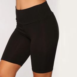 Women Thin Fitness Short Pants Casual Ladies Slim Pants High-Waist Summer Bottom Knee-Length Black Shorts Bodycon