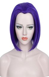Raven Wig Teen Titans Go Short Halloween Coatume Cosplay Wig Purple Blue7374285