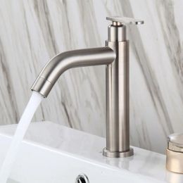 Bathroom Sink Faucets Basin Faucet 304 Stainless Steel Washbasin Cold Toilet Single Hole Table Straight Mouth Tap
