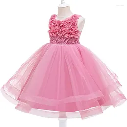 Girl Dresses Kids Vestido Elegant Princess Dress For Wedding Evening Party Embroidery Flower Clothes Homecoming Skirt 5-12 Yr