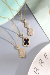 Luxury Designer Double Letter Pendant Necklaces 18K Gold Plated Crysatl Pearl Rhinestone Sweater Necklace for Women Wedding Party 7138803