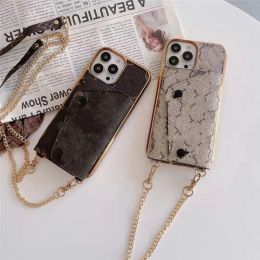 Luxury Wallet Card Holder Phone Case for iPhone 15pro 15 14 14PROMAX 13pro 13 12PRO 12 11 Pro Max Crossbody Strap Lanyard Back Cover Protective Shell G24132PE