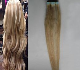 Piano Colour 27613 Blonde human hair tape extensions 40 pieces remy human hair extensions adhesive 100g skin weft seamless4946320