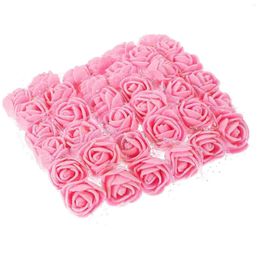 Decorative Flowers 144 Pcs Mini Roses Small For Crafts Fake Bulk Head Faux Artificial Heads Bride