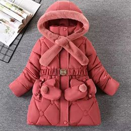 5 6 8 10 12 년 겨울 소녀 재킷 모피 칼라 따뜻한 패션 공주 코트 후드 후드 지퍼 바람 방전 아웃웨어 아이의 옷 231229