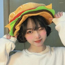 Hats Hamburger Hat Cute Girl Funny Po Bun Set Creative Food Beret Performance Clothing Accessories