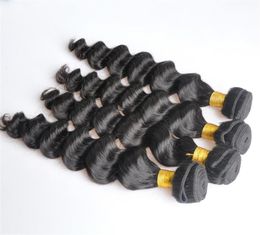 Indian Virgin Human Hair Loose Deep Wave Unprocessed Remy Hair Weaves Double Wefts 100gBundle 1bundlelot Can be Dyed Bleached3773355