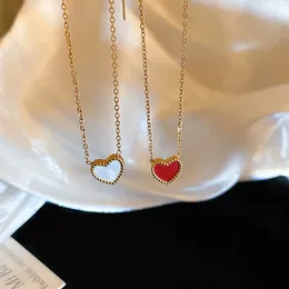 Pendant Necklaces Simple Titanium Steel Double-Sided Love Necklace Sweater Clavicle Chain Women