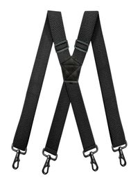 Mens Heavy Duty Work Suspenders 38cm Wide XShape with 4 Swivel Snap Hooks Adjustable Elastic Biker Snowboard Trouser Braces3118457