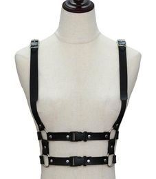 Belts Handmade Leather Body Harness Women Punk Goth Adjustable Chest Lingerie Gothic Garter Belt Crop Top9943715