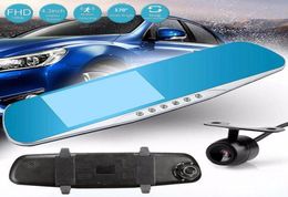 2Ch car DVR 1080P video recorder mirror full HD digital dashcam front 170 degrees 43 inches night vision Gsensor parking monitor3902179