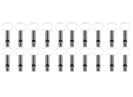 20 Pack Aluminium Whistle Sports Emergency Survival Whistles with Key ChainBlack5023464