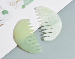 Nature Jade Comb Massage Spa Head Therapy Treatment On Gua Sha Board Scalp Massager Hair Brushes5787269