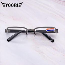 Sunglasses YCCRI 2021 Crystal Glass Eyeglasses Fashion Half-frame Perforated Reading Frameless Glasses2729