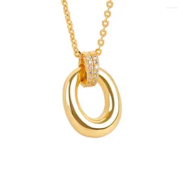 Pendant Necklaces NBNB Simple Style Oval Necklace For Women Party Jewellery Trendy Girls Clavicle Chain Fashion Female Gift