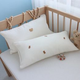 Cotton waffel plaids Embroidery bear star White born Pillow Baby Pillows Child Breathable Cushions Toddler Crib Beddings 231229