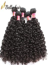 Human Virgin Hair Bundles Extensions Curly Wave Malaysian 100 Unprocessed Hair Weaves Double Weft Natural Black 34PCS BellaHair 9255325