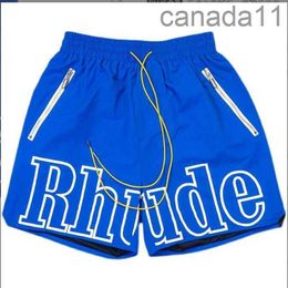 Rhude Shorts Men Women High Quality Nylon White Letter Print Rh Pill Zipper Pockets Breeches RB6Z 0UUT