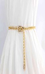 Lady Waist Chain Belt Gold Silver Metal Simple Belts For Women Dress Jeans Accessories Punk Chain Belt Y12045591378