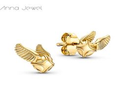 magic jewelry 925 Sterling silver couples Golden Snitch Stud designer Earrings for women men girls boys Valentine day birthday9423554