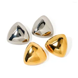 Stud Earrings Youthway Minimalist Geometric Stainless Steel Large Glossy Triangular Smooth Fashion Jewellery For Women Gift