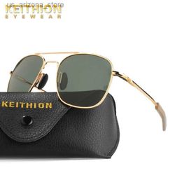 Sunglasses KEITHION Men's Sunglasses American Army Military Pilot Polarised Sunglasses Bayonet Temples UV400 Q240102