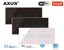 5PC AXUS Smart Light Touch Switch Glass Panel EU Standard 456 Gang Tuya WiFi Wall Switch Support Google Home Alexa Voice Control7960981