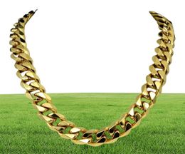 Heavy Mens 18k men chains necklaces gold filled Solid Cuban Curb Chain necklace N276 60CM 50cm244I4876100