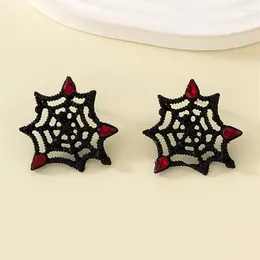 Stud Earrings 10 Pair /lot Fashion Jewellery Metal Black Outline Aesthetic Cobweb Spiderweb For Women