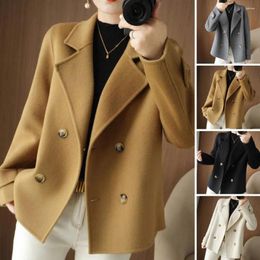 Women's Jackets Women Double-breasted Coat Short Stylish Trench For Fall Winter With Thick