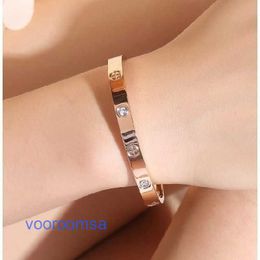 Car tires's Bracelet Women's Fashion Titanium Steel Clasp Rose Gold Versatile Net Red Light Luxury With Original Box