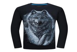 Cheapest Fashion Men tshirt long sleeve cool design 3d funny t shirt homme Wolf Printed casual top Plus Size 6XL whole 2103294814166