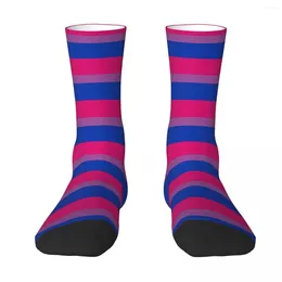 Men's Socks All Seasons Crew Stockings Bisexual Flag Harajuku Funny Hip Hop Long Accessories For Men Women Gifts