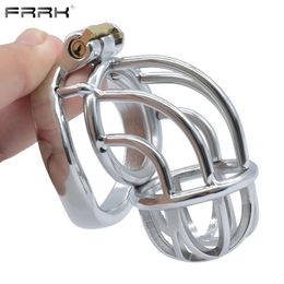 FRRK Curve Chastity Cage Belt Adult Supplies Men Accessories Sex Products Toy Sissi Market Cock Cocklock 240102