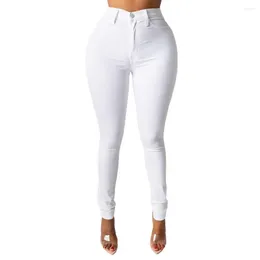 Women's Jeans Denim Pencil Pants High Waist Skinny Fit With Zipper Pockets For Women Streetwear Fashion Trousers Solid Colours