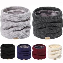 Scarves Knitted Neck Gaiter Fashion Thickened Lining Keep Warm Ski Tube Scarf Half Face Mask Men & Women