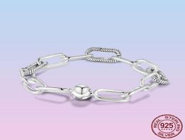 Me Silver Paper Clip Bracelet 925 Sterling Love Forever Chain Bracelets Fit for Women Jewelry Pulseira Lady Gift With Original Box2466786