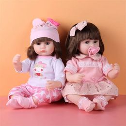 Dolls Dolls 42CM Baby Reborn Doll 17 Inch Realistic lifelike born Babies Doll Toy For Girls Toddler Blue Eyes Reborn Birthday Present 22