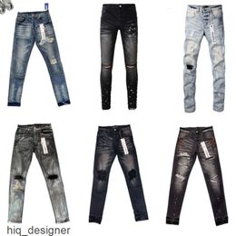 Purple Jeans Mens Designer Denim Trousers Black Pants High-end Quality Embroidery Quilting Ripped for Trend Brand Vintage Pant Fold Slim Skinny Fashion''gg''DNQN