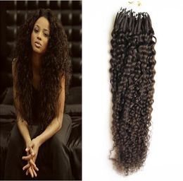 Mongolian kinky curly hair micro loop human hair extensions Natural Color 100g afro kinky curly micro loop hair extensions5841088