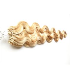 P27613 blonde Micro Loop Hair Extensions Human Hair Extension With Rings Coloured Strands 1gstrand100g Micro Ring Hair Extensions9814074