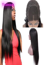 Brazilian Virgin Hair 4X4 Lace Closure Wig 1032inch Human Hair Wigs With Baby Hairs Straight Natural Color63909042344297