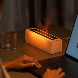 Humidifiers 2024 New Lava Flame Aroma Diffuser Humidifier USB Desktop Simulation Essential Oil Diffuser Ultrasonic Humidifier With 7 Colours