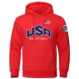 U S A Basketball Street Clothes Printed Mens Hoodie Fleece Oversized Sweatshirts Trendy Casual Pullover Hoody Autumn Tracksuit 240102