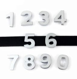 New 8MM Plain Slide numbers quot09quot 20 pcslot Can choose each number Slide Charms Fit DIY Wristband Belt Bracelet LS3539186