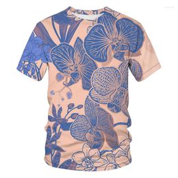 Men's T Shirts Summer 3D Printing Classical Flower Fashion Men T-Shirt Trend Casual O-Neck Short Sleeve Street Harajuku Oversized Tops