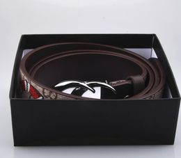 Designer Men Women Fashion Belt Womens Leather Belts Gold Silver and Black Buckle 9852114292259