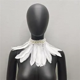 Scarves White Scarf Y2k Fur Shawl Wedding Party Neck Woman Snood Children Halloween Cosplay Feather Turkey Dress Cape